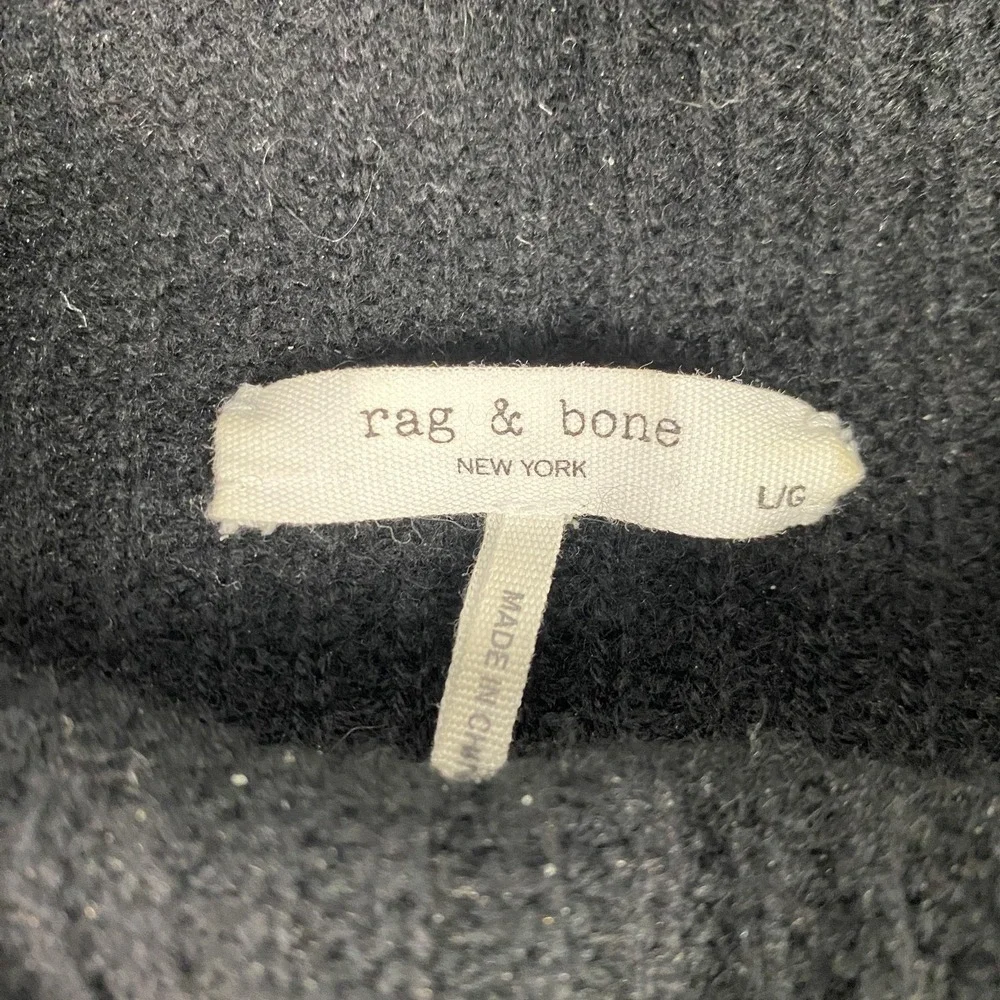 Rag & Bone Sweater Womens Large Black Turtleneck Wool‎ Cashmere Pullover